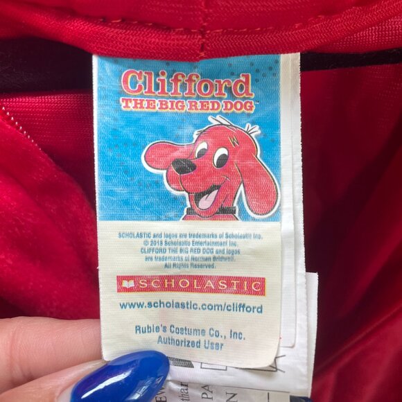 Clifford Big Red Dog Halloween Costume Child Small Rubies 4-6 Jumpsuit Scholasti - Picture 7 of 9